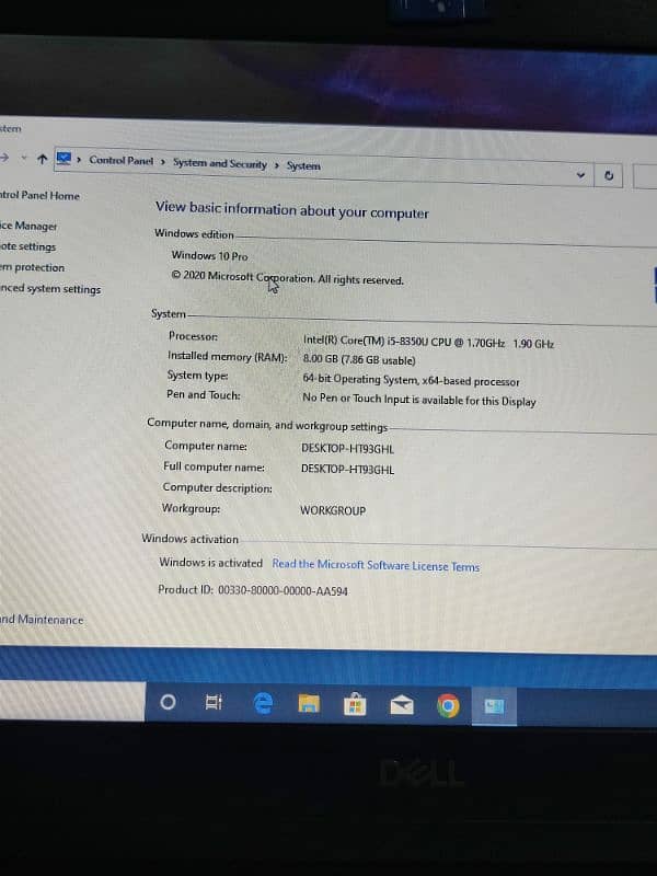 Laptop Dell i5 8gen 2