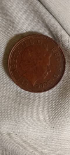 Elizabeth two pence coin