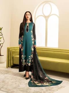 3 piece silk unstitched women suit