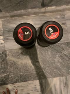 pair of 5kg rubber dumbbells