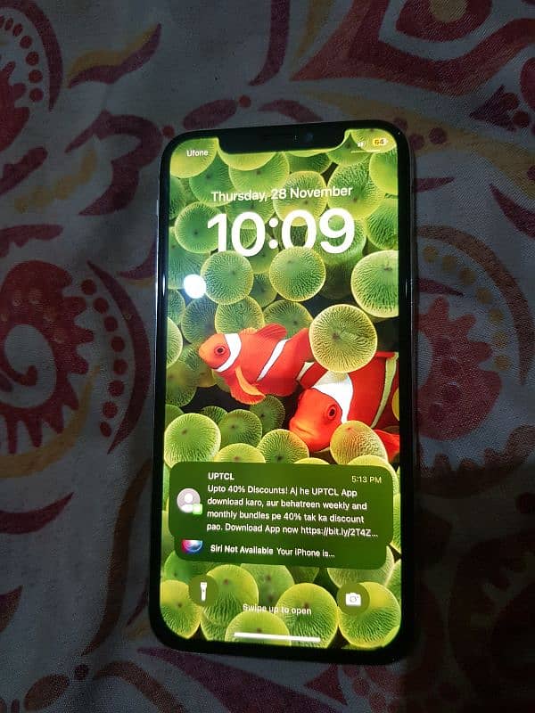 I phone x 256GB 10by10 pta register all ok face  Id of 2