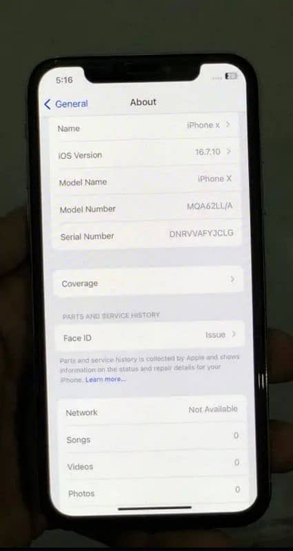 IPHONE X PTA APPROVED 64GB. 6