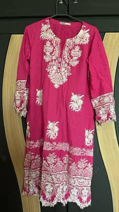 Pink embroided khaddar RTW- Khaadi