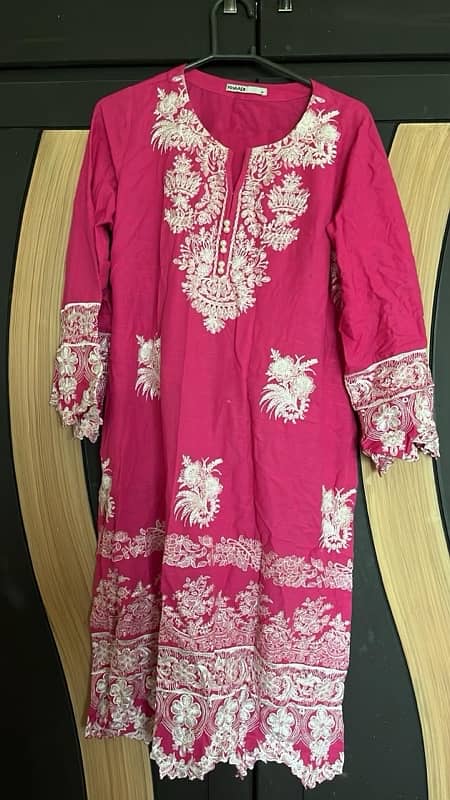 Pink embroided khaddar RTW- Khaadi 0