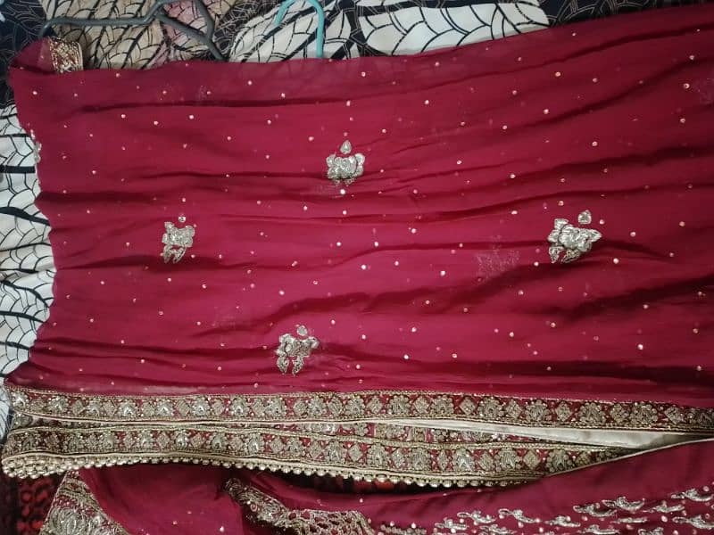 Red beautiful bridal lehenga with jewelry 3