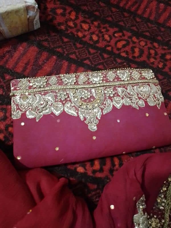 Red beautiful bridal lehenga with jewelry 6