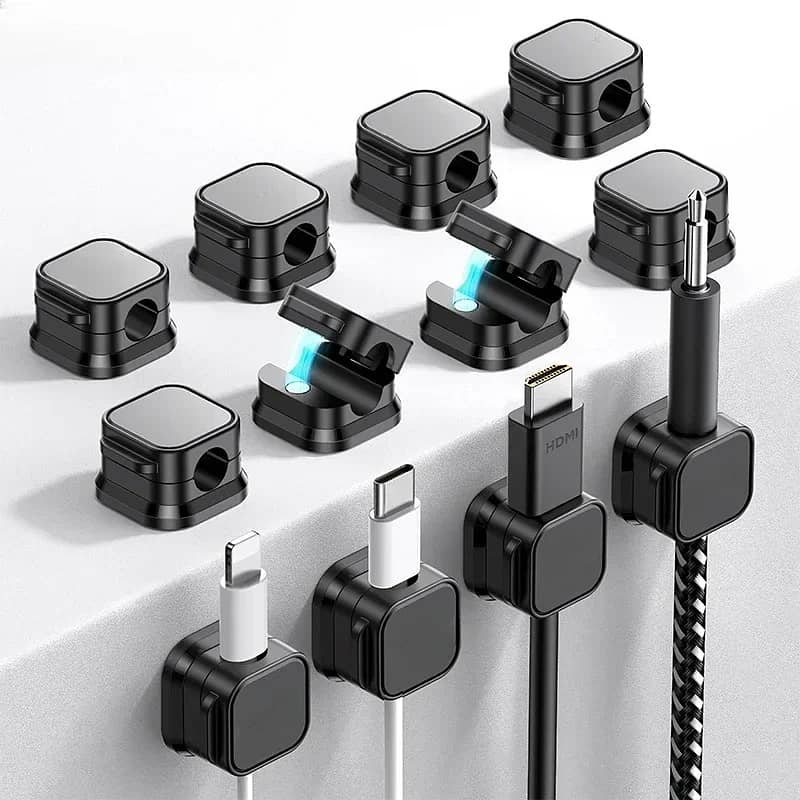 6Pcs Magnetic Cable Clips Set, Wire Organizer, Cable Management Sol 9