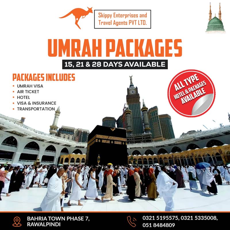 UMRAH VISA / AIR TICKET / HOTEL / VISA&INSURANCE / TRANSPORTATION 0