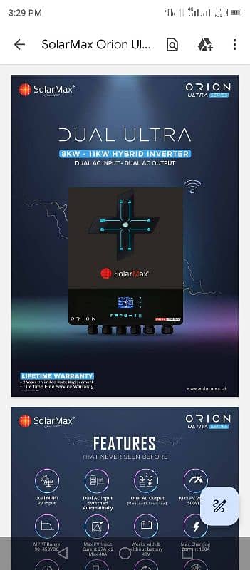 SOLARMAX ORION 11 KW DUAL OUTPUT NET METRING WIFI 2