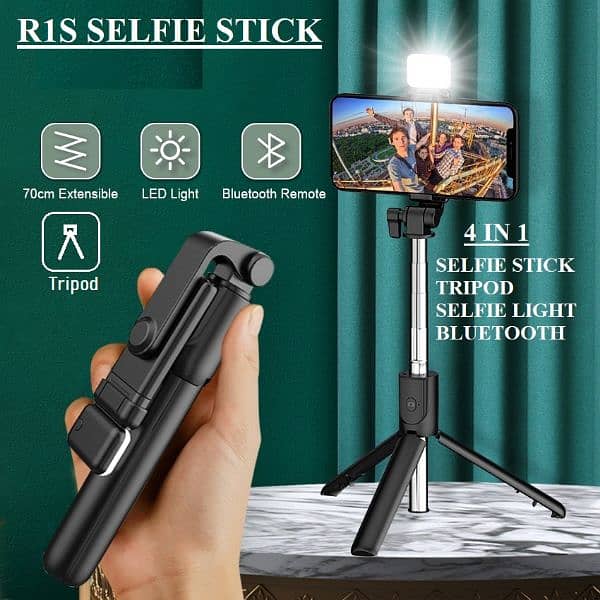 4In1 Tripod Selfie Stick With Bluetooth Remote! 1