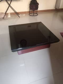 pure wood edge glass centre table