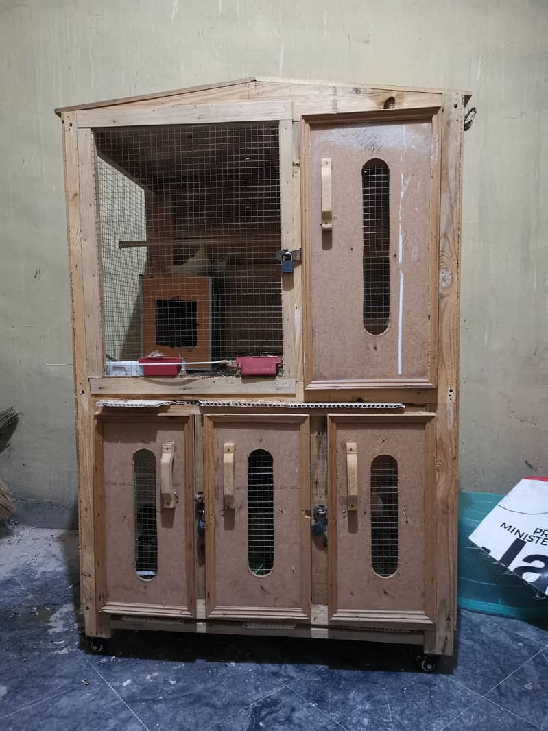 Solid wooden cage 0