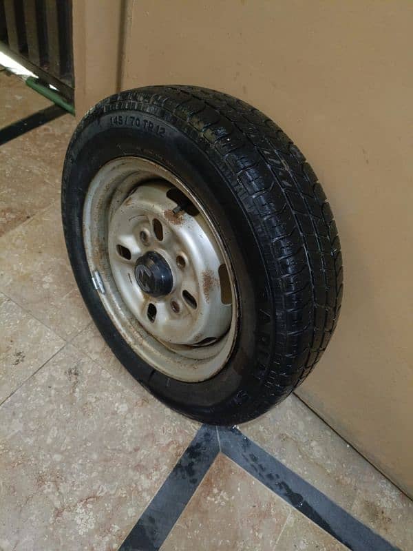 Mehran Car Tubeless Tyre With Rim Best Mehran, Bolan, Alto etc. 12