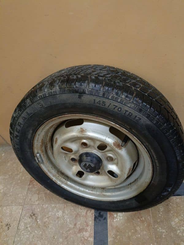 Mehran Car Tubeless Tyre With Rim Best Mehran, Bolan, Alto etc. 13