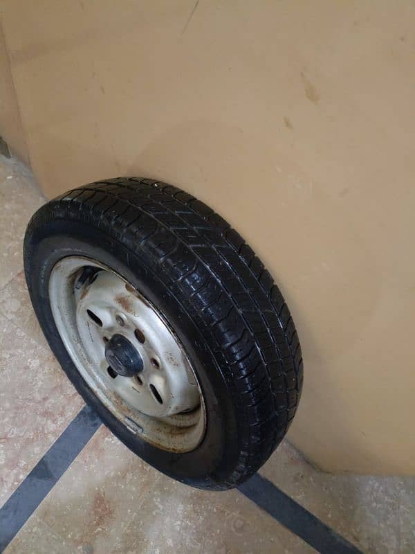 Mehran Car Tubeless Tyre With Rim Best Mehran, Bolan, Alto etc. 14