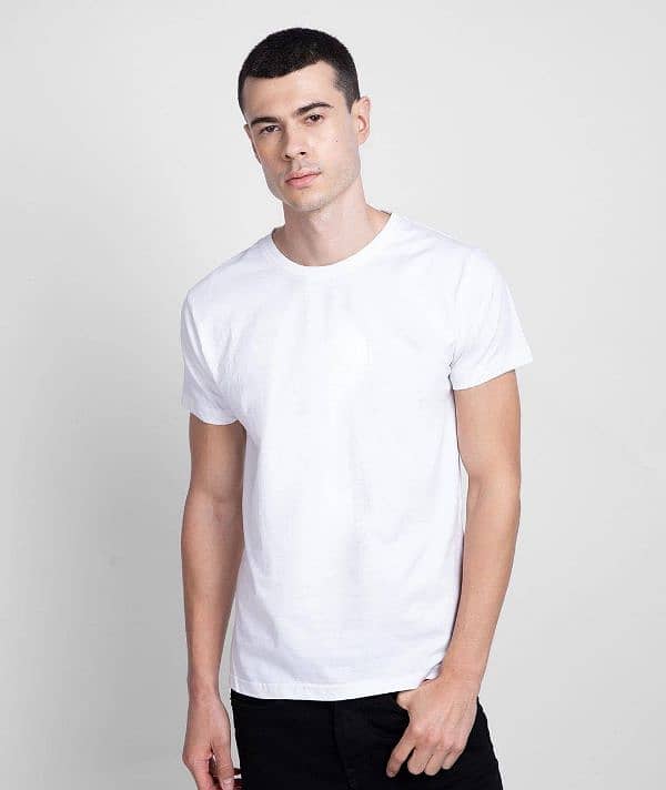 all Pakistan delivery 1 PC men's round neck tshirt white and black 1