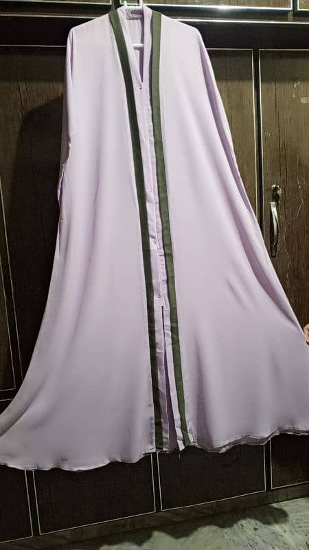 Light purple abaya with stroller 0