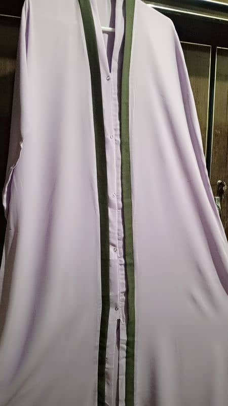 Light purple abaya with stroller 1