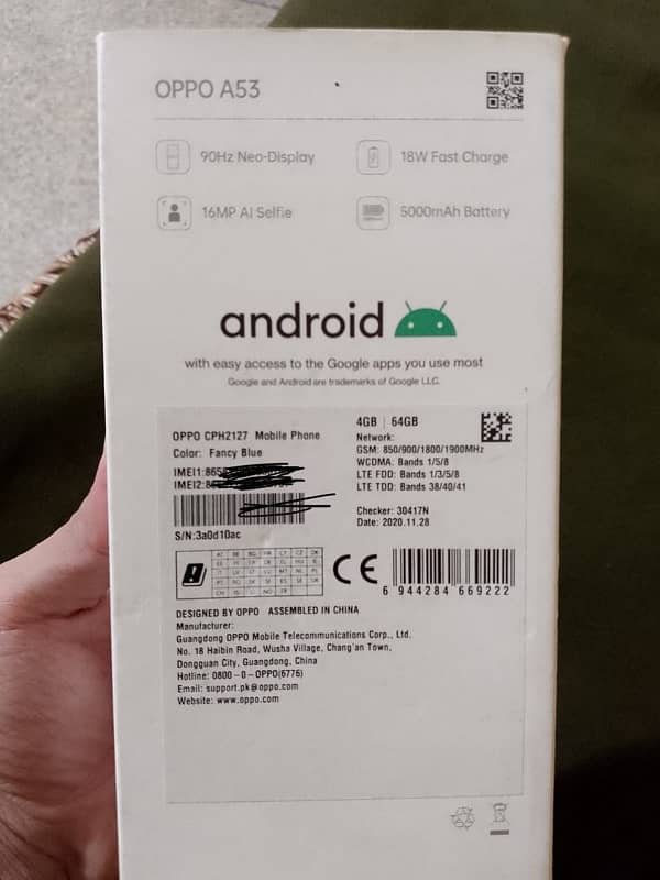 Oppo A53 4/64 Official Pta Approved with Box 9