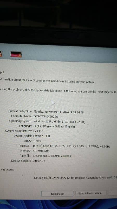 Dell Latitude 5400 i5 8th touch screen 10