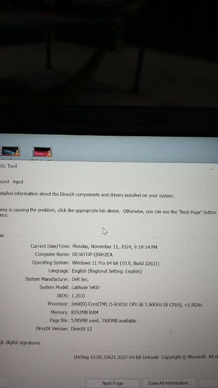 Dell Latitude 5400 i5 8th touch screen 11