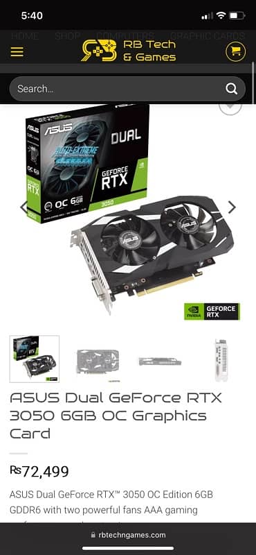 brand new rtx 3050 6gb oc 4