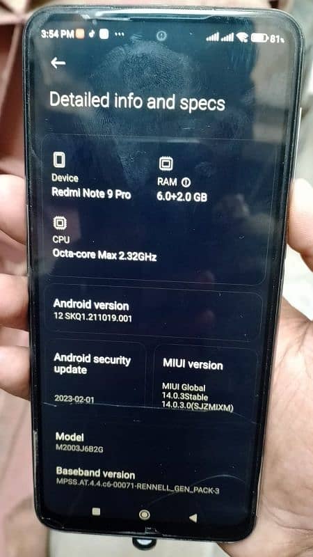 Redmi note 9 pro box or mobile 6+2/128 gb 3