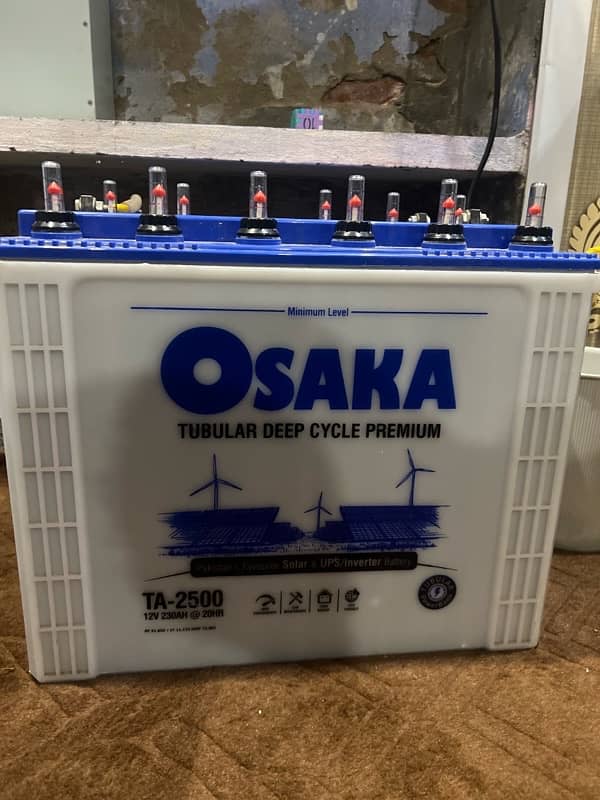 2 Osaka Tabular batteries T2500 8 month solar standby used battery 0