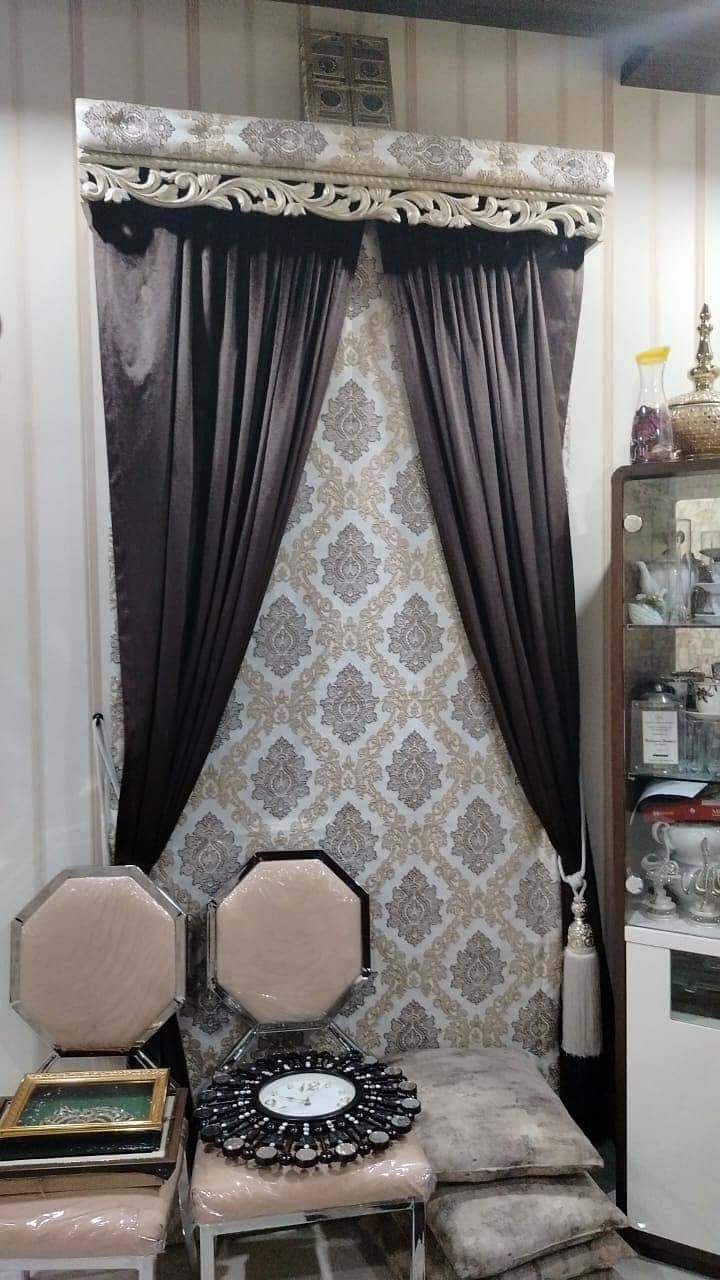 velvet Curtains with Blind 1