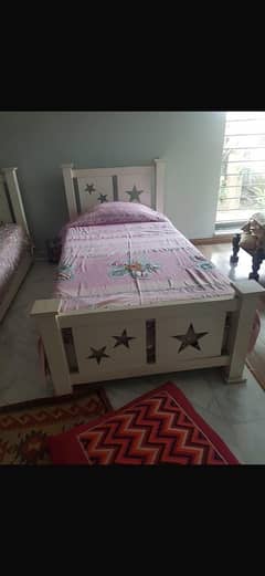 2 single beds + 2 single mattress + dressing  + mirror for sale