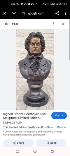 Antique statue bronze Beethoven