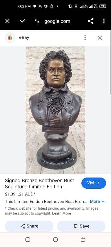 Antique statue bronze Beethoven 0