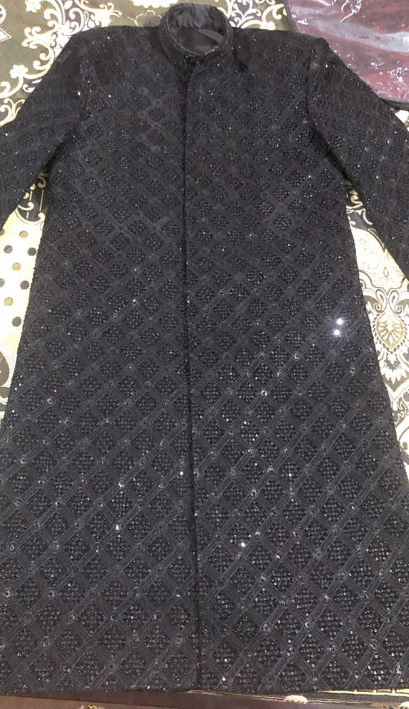 Groom Branded Sherwani - Black Wear 2