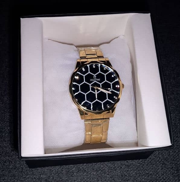 Aqua Time Golden Watch for men 5