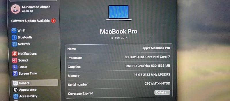 MacBook Pro 2017 CORE I7 2