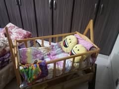 Slightly used kids swing bed (baby cot) for sale in wapda Townale in