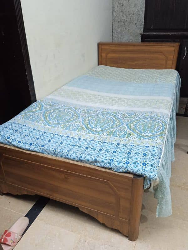 Wood Single Bed with Foam/Mattress 0