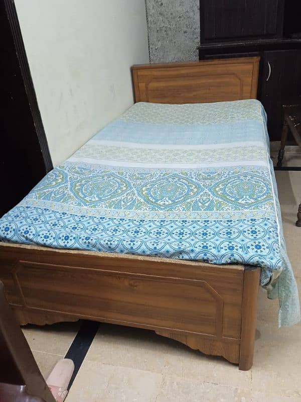 Wood Single Bed with Foam/Mattress 2