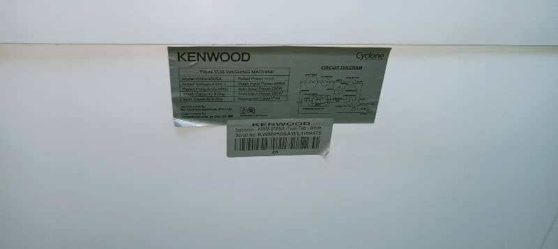 Kenwood washing machine cyclone like new 2 time used only 8