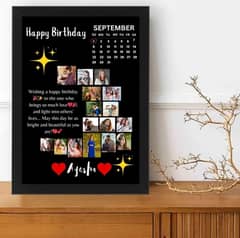 Moon Shape Customized Picture Photo Frame, Customized Frame with Cal