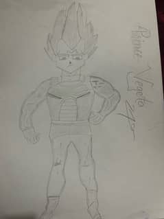 Prince Vegeta  Drawing with 1 pencil only also capable to erase