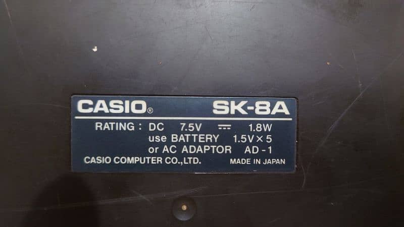 CASIO SK BA Sampling Keyboard 2