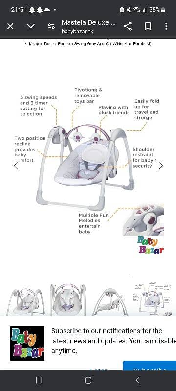 baby electric swing with charger new condition 3