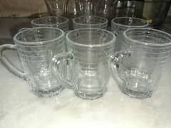 Glass cups with handle