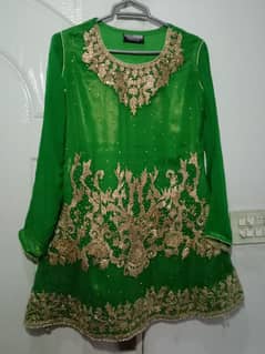 short frok with Capri and dupatta