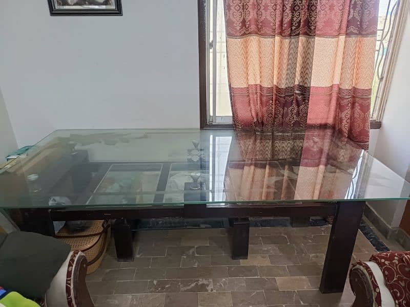 Dining Table Full Size 42" x 84" with 8 Wooden Chair 1