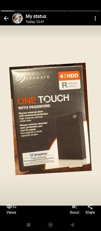 4TB Portable seagate One Touch Hard disk 0