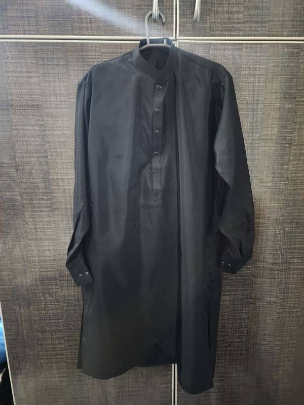 2 Pcs Men Stitched Silk Plain Kurta Pajma 5