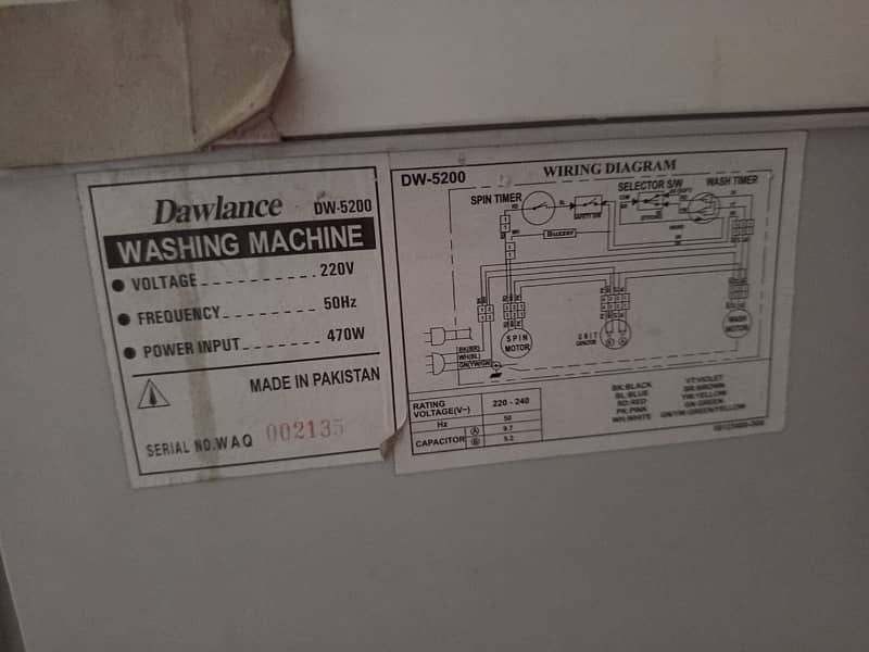 dawlance washing machine dw-5200 8