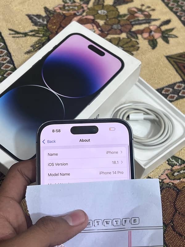 Iphone 14Pro. 256Gb. 10/10. Non Pta. With Box 8